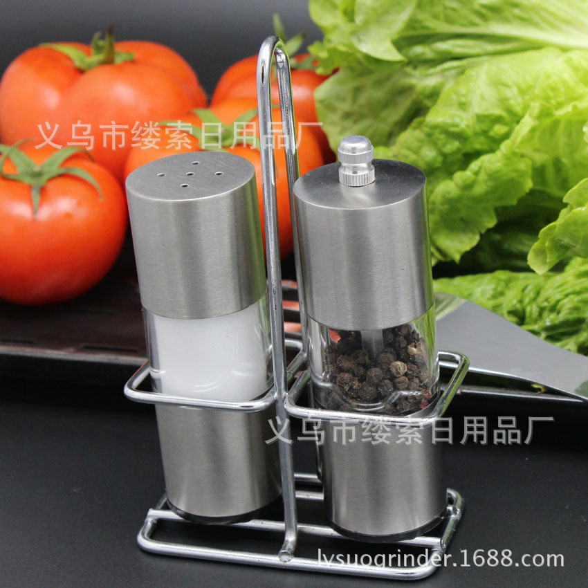 In-stock stainless steel pepper mill, cross-border new grinding set, salt shaker, pepper shaker, high-end kitchen small tools pic 2
