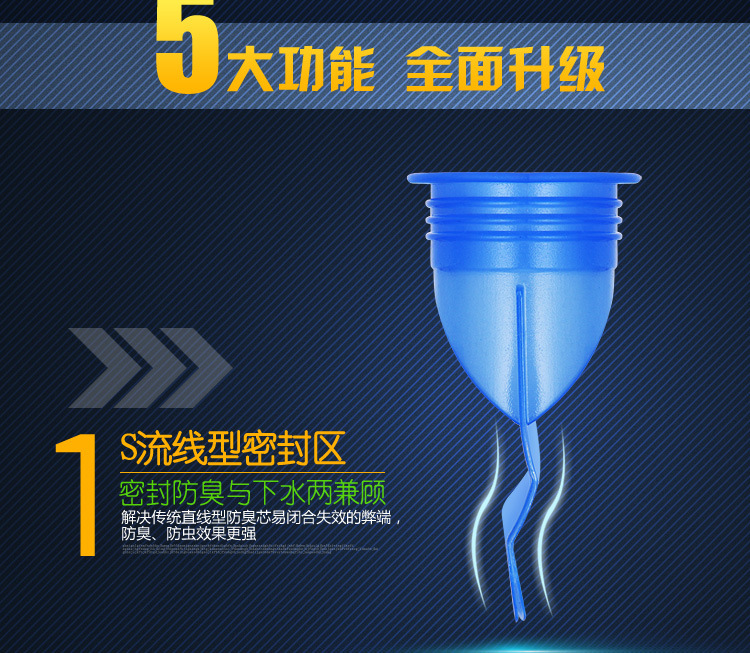 Silicone core, stainless steel, all-copper, anti-insect floor drain cover plate inner core for the water channel under the washing machine in the bathroom pic 12