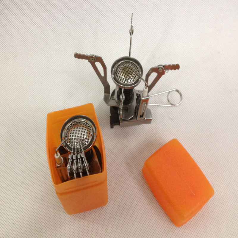 户外迷你一体式炉头可折叠不锈钢燃气支架登山野营便携防风炊具详情6