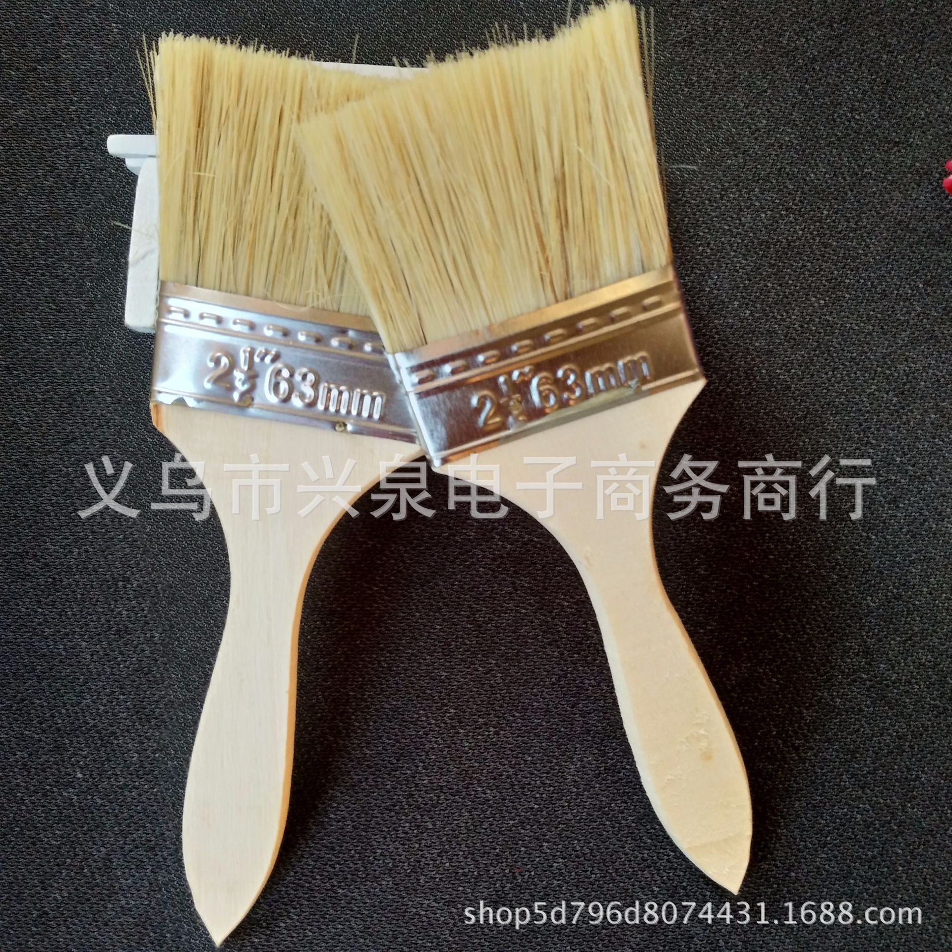 【 Outside 】【 2.5-inch wooden handle paint Brush 】5 per bundle 800 per box, one yuan store paint brush, oil brush, brown bristle brush, nylon brush, barbecue brush, one yuan wholesale pic 4