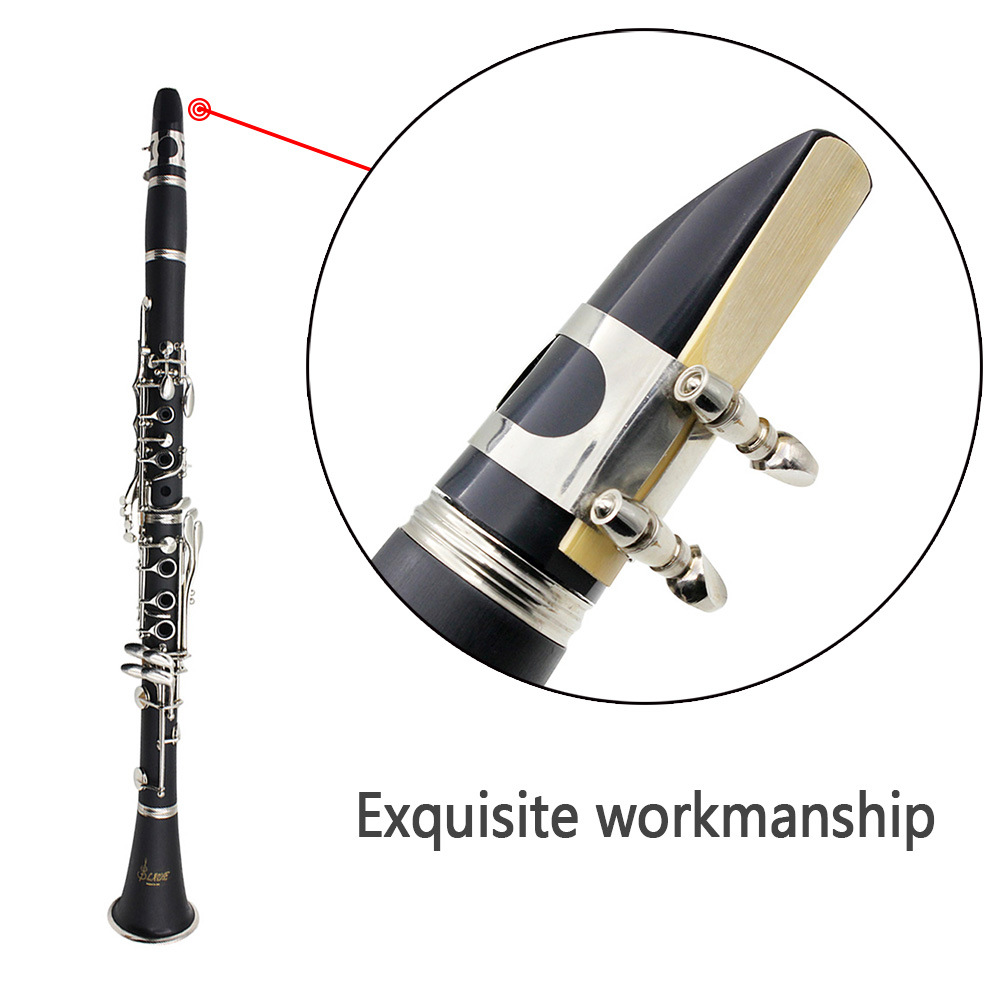 LADE clarinete en si bemol 17 teclas baquelita negro estudiante adulto examen conjunto de instrumentos color baquelita pic 25