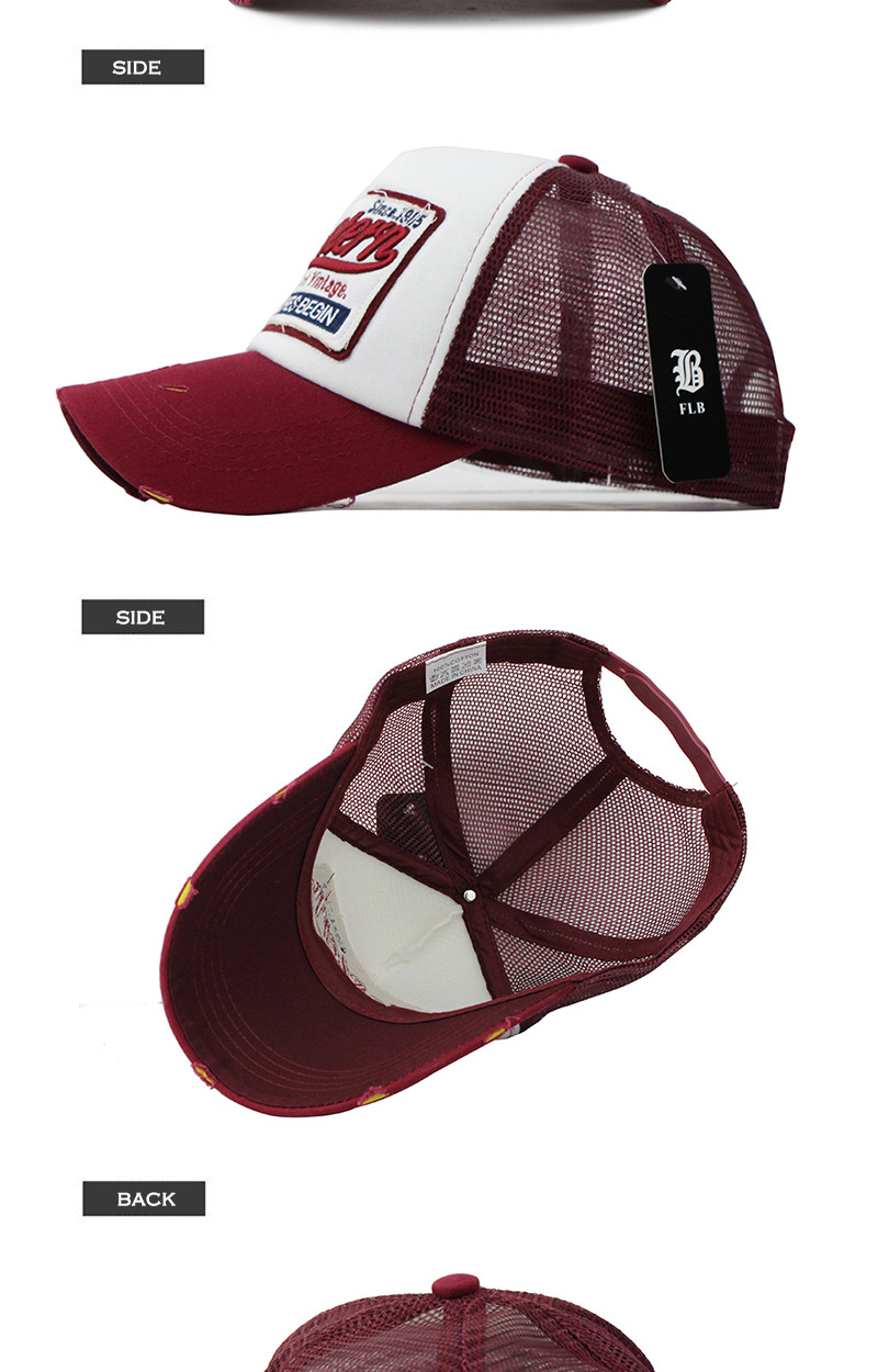 爆款网眼透气棒球帽批发Western遮阳棉布贴布绣字母帽子大帽檐详情14