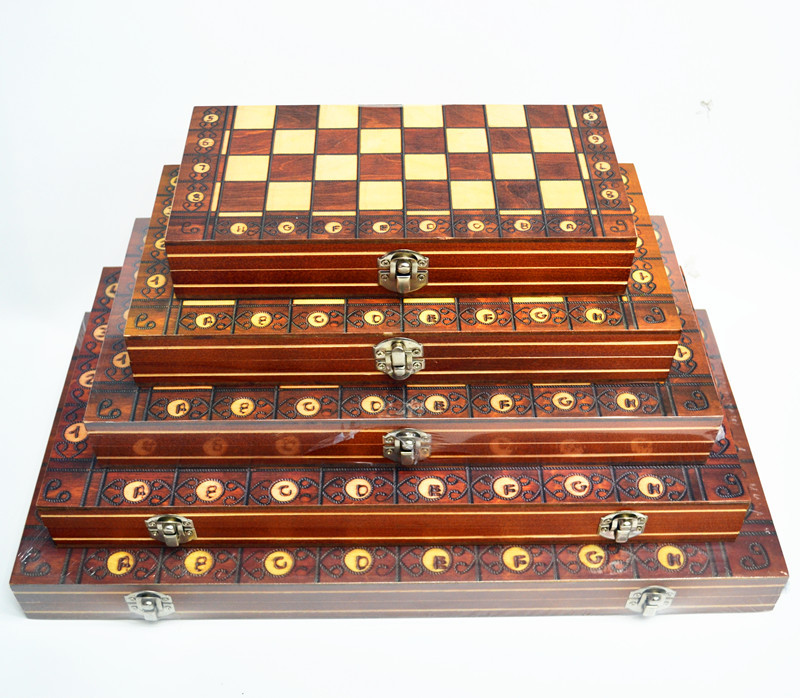 Factory direct sales of wooden magnetic chess 3-in-1 set portable foldable puzzle and competitive board game toys pic 9