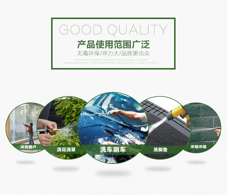 厂家供应镀铜塑料体家用洗车水枪家用刷车枪宝塔型水枪详情2