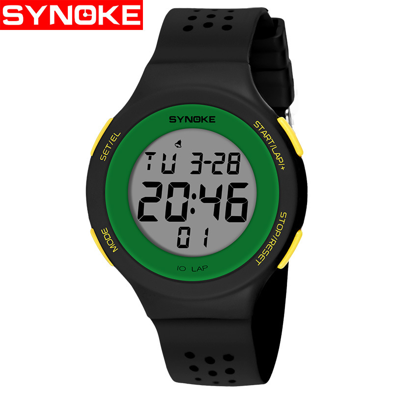 厂货时诺刻轻薄LED游泳防水电子表 多孔透气时尚运动表学生情侣电详情26