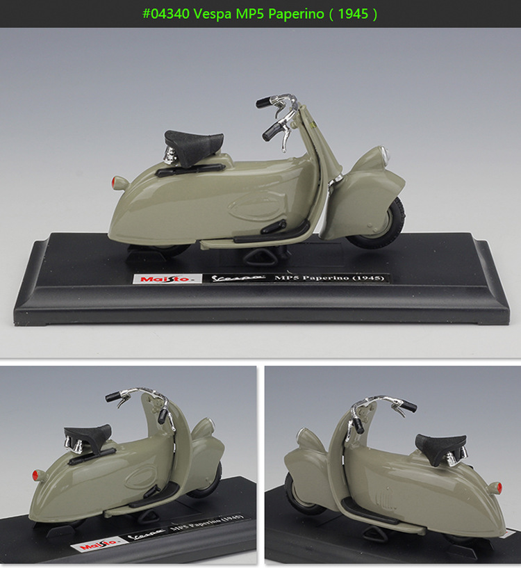 1:18Vespa 维斯帕踏板车摩托车仿真合金模型复古摩托车玩具车详情24