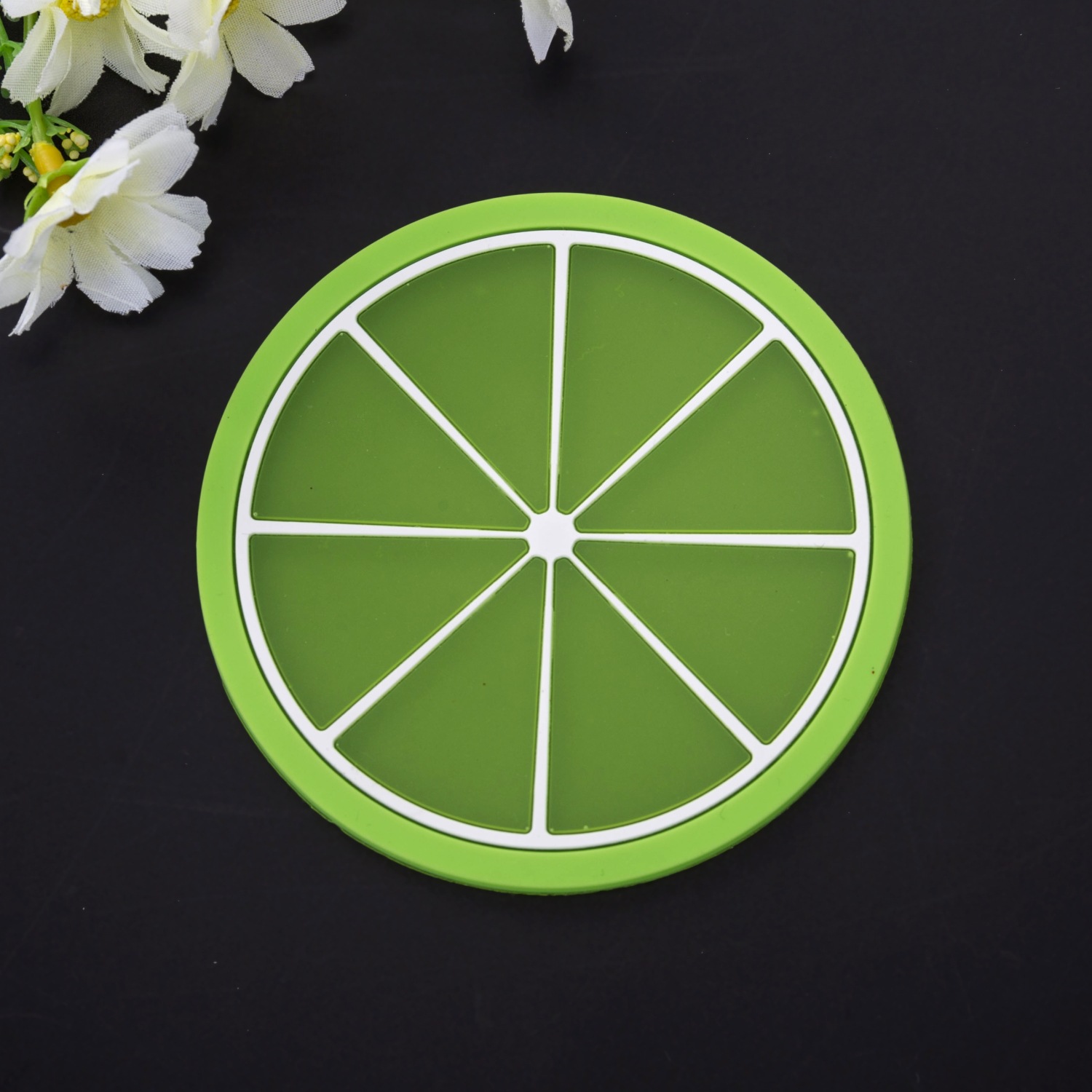 卡通水果杯垫 柠檬PVC软胶隔热茶杯垫酒吧装饰品餐垫厂家批发详情5