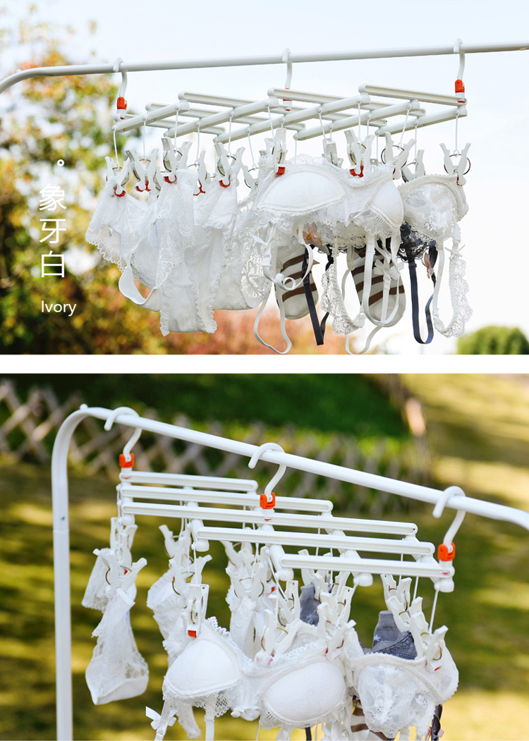 29-roller quick-folding clothes drying rack, windproof multi-head, foldable and extendable multi-functional plastic clothes drying rack pic 14
