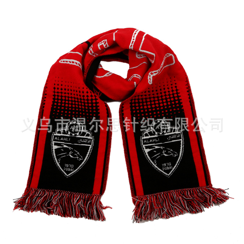梭织腈纶围提花针织围巾礼品围巾球迷围巾专业加工定制球场logo标详情24
