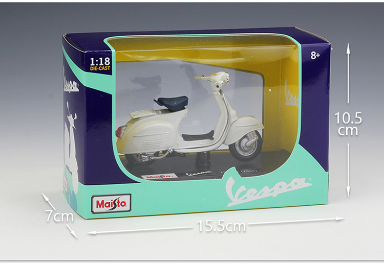 1:18Vespa 维斯帕踏板车摩托车仿真合金模型复古摩托车玩具车详情31