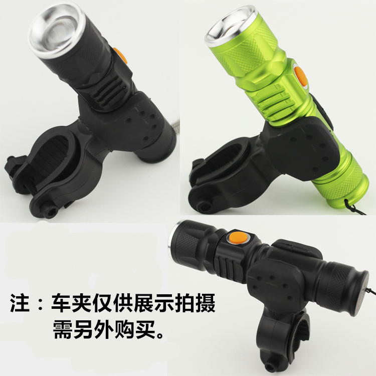 Mini high-intensity flashlight, stretch zoom T6 aluminum alloy flashlight, outdoor cycling USB charging flashlight pic 5