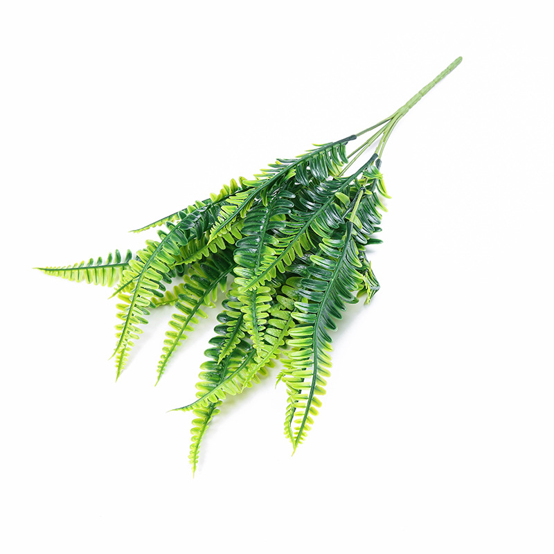 现货7叉仿真波斯草小波斯叶植物装饰办公文化园艺仿真花蕨叶把束配材详情15