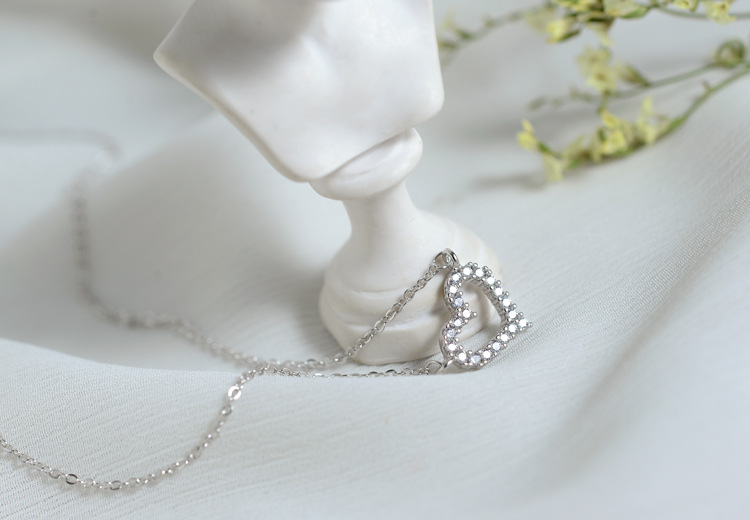 925纯银水滴锆石项链女韩国小众品牌SOUHAI宝石白银色锁骨链N0396详情19