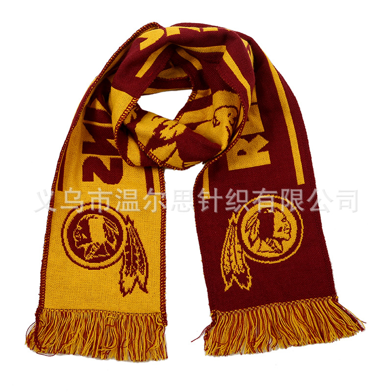 梭织腈纶围提花针织围巾礼品围巾球迷围巾专业加工定制球场logo标详情2