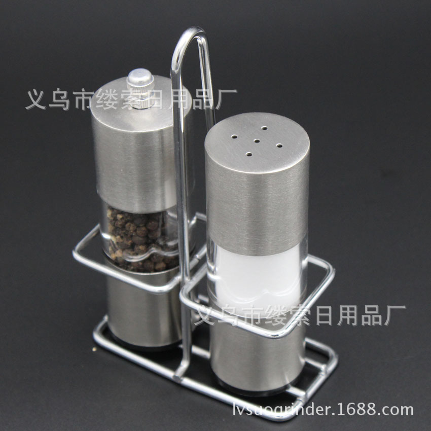 In-stock stainless steel pepper mill, cross-border new grinding set, salt shaker, pepper shaker, high-end kitchen small tools pic 1