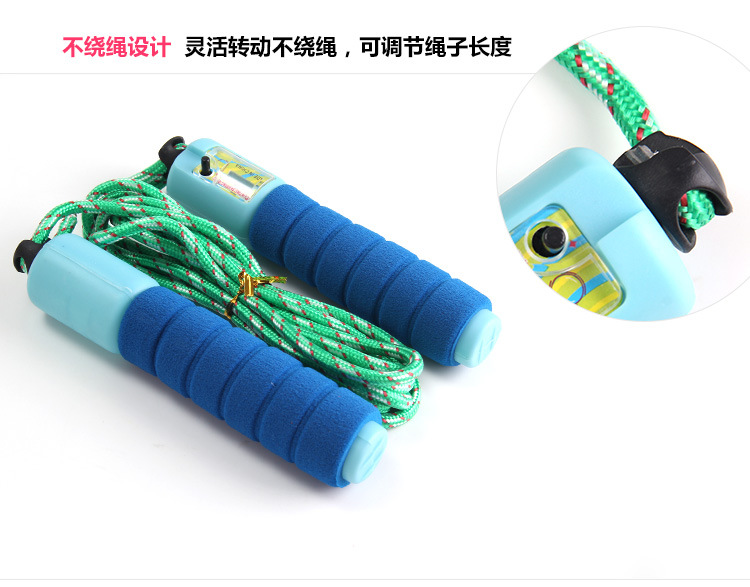 棉胶海绵手柄计数跳绳 学生中考体育用品 成人健身花样跳绳绳子详情4