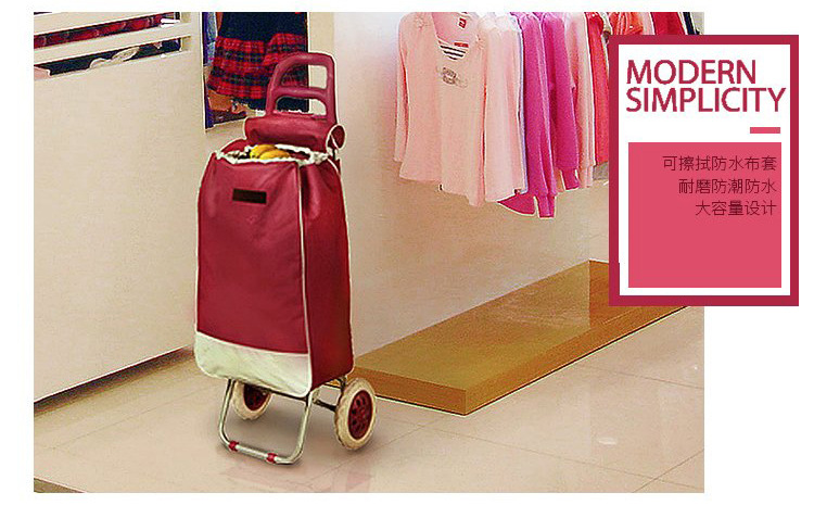 Hand-pulled cart, supermarket shopping cart, elderly grocery shopping cart, stair-climbing cart, three-wheeled folding trolley, trolley, small trailer pic 9