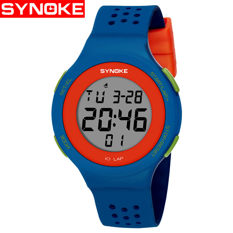 厂货时诺刻轻薄LED游泳防水电子表 多孔透气时尚运动表学生情侣电详情25