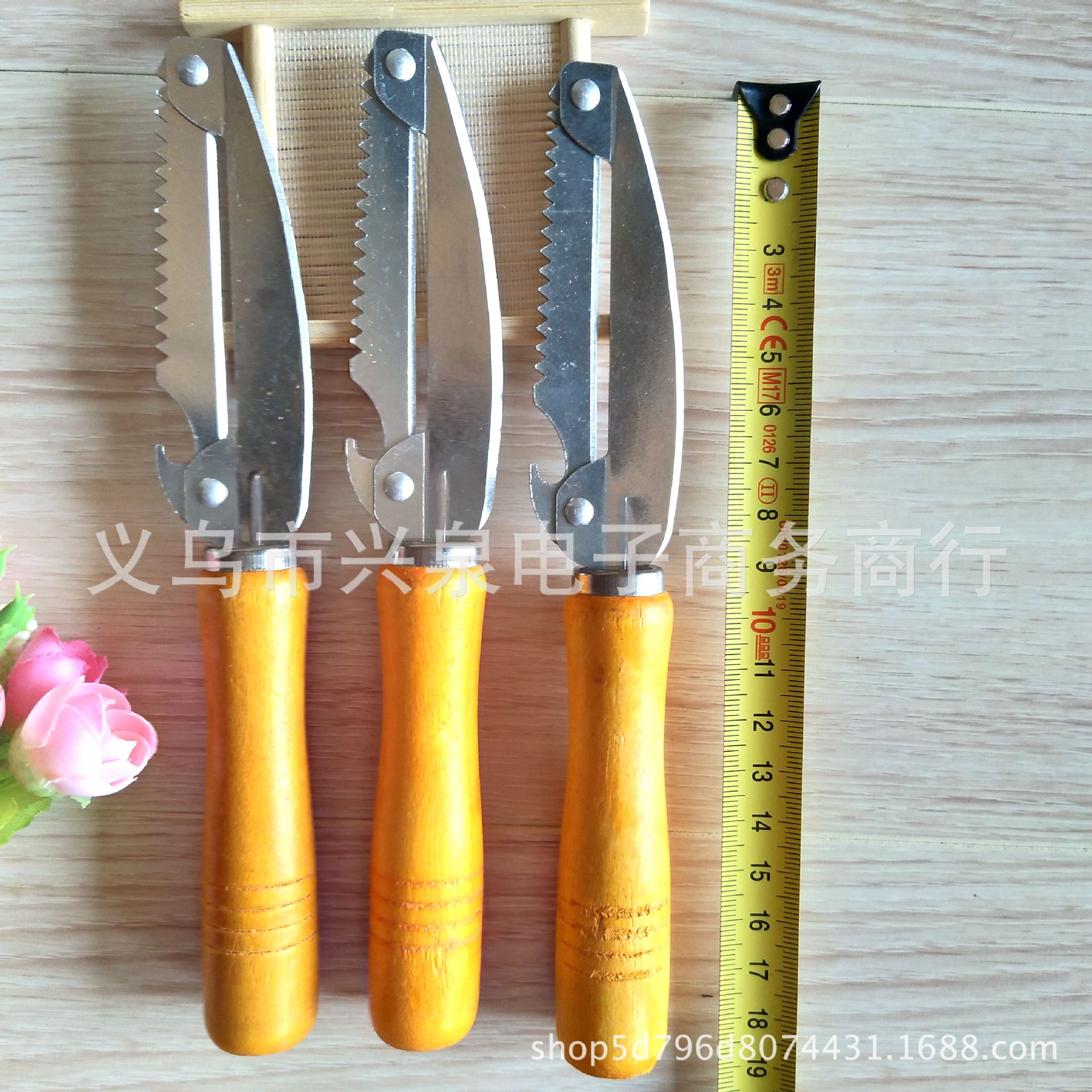 【 Zone 2-10 】 Wood fruit knife 2000 yuan per box, three-purpose peeler, multi-functional wood handle peeler, peeler, potato peeler pic 3