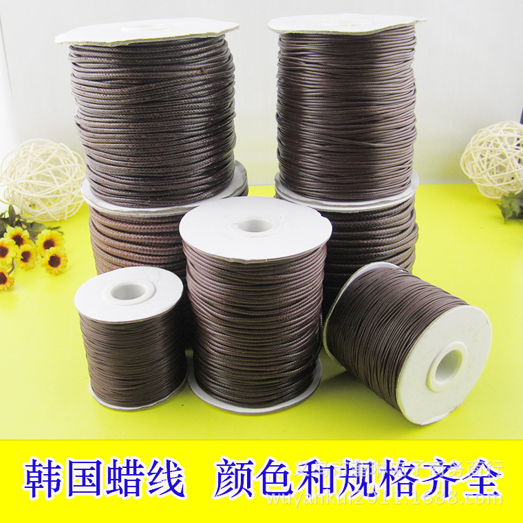 Factory direct sales of eco-friendly DIY leather rope necklaces and bracelets, multi-color hand-woven wax rope and wax thread, Korean round wax thread pic 4