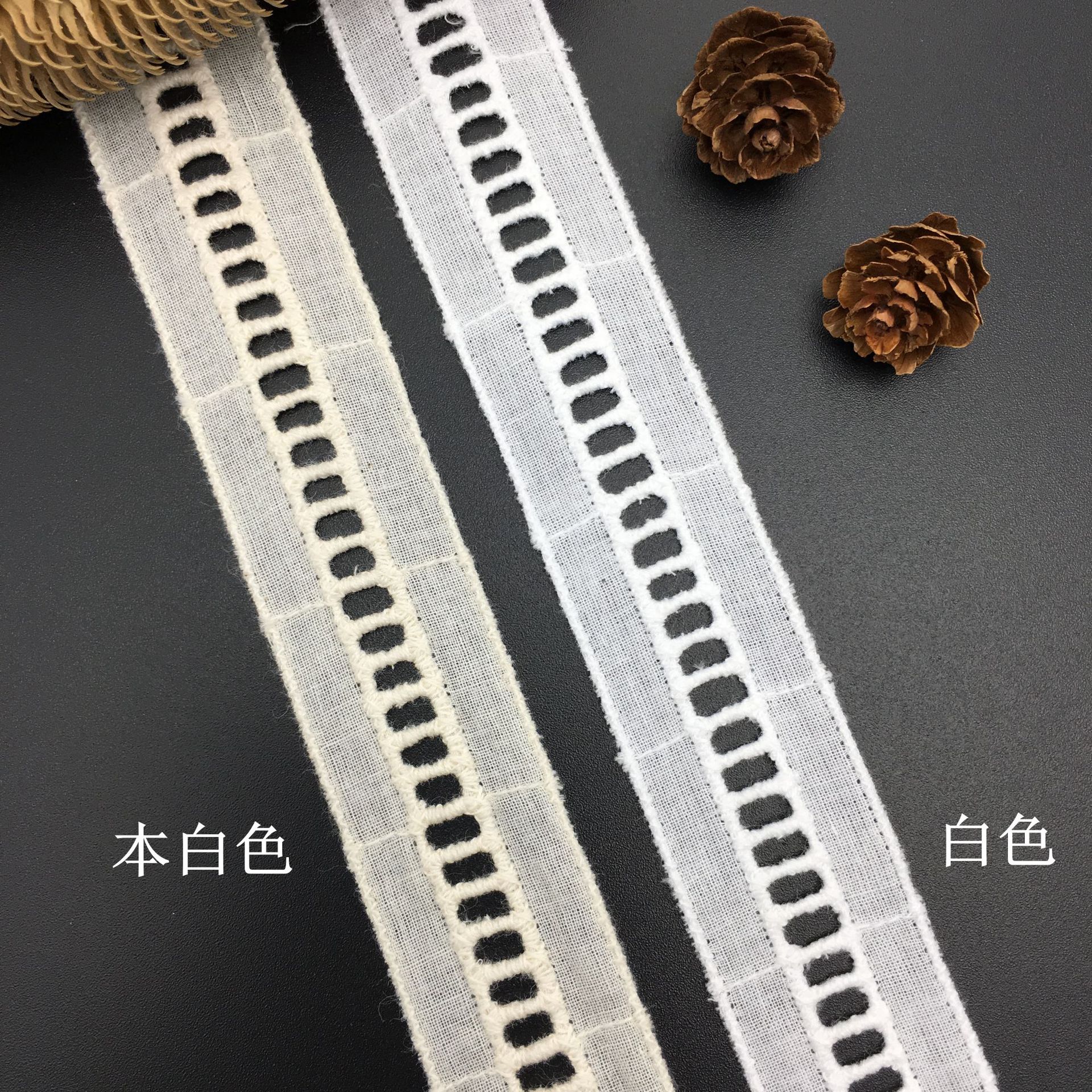 Clothing accessories, cotton lace, cotton embroidery, staircase lace, flat embroidery, hollowed-out embroidery, DIY wholesale pic 5