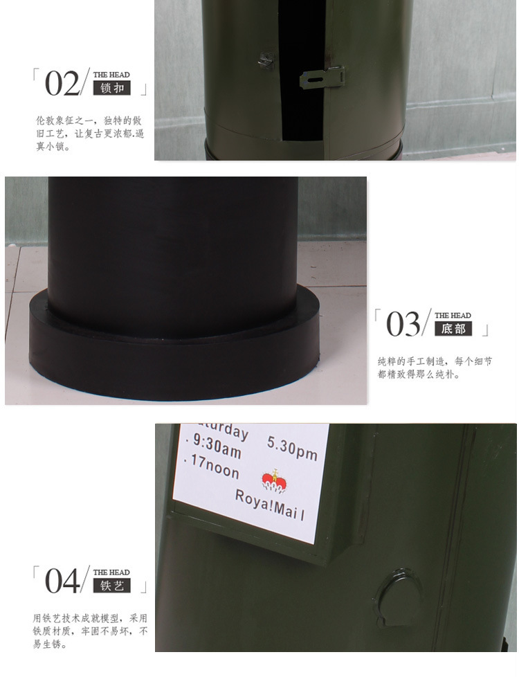 A model of a London mailbox in the UK, an iron handicraft, a piggy bank, a creative decorative item and prop for a European-style bar pic 10