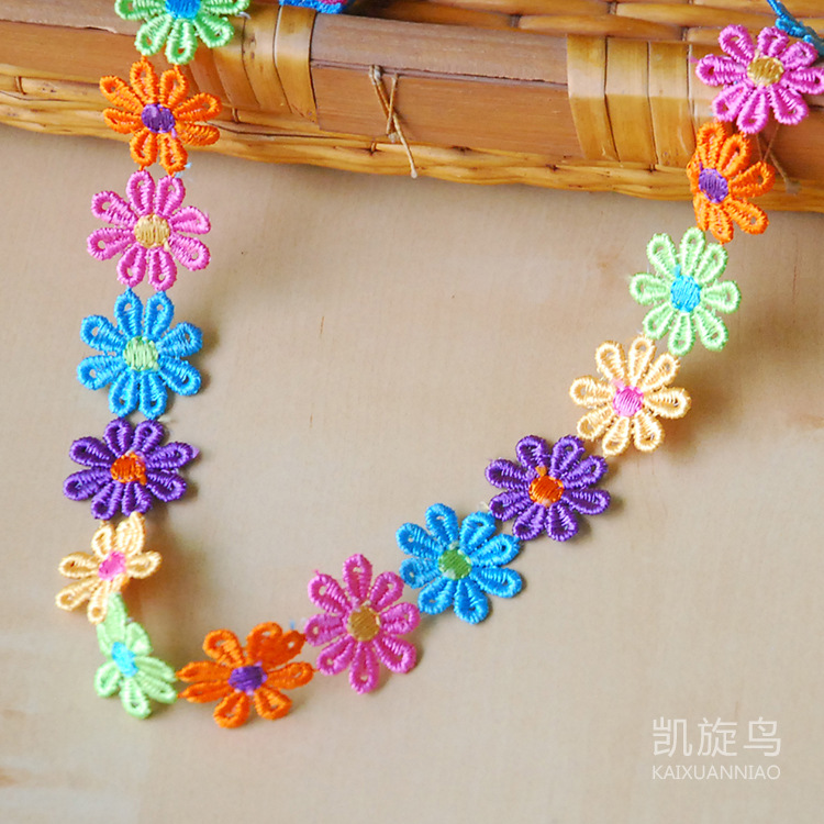 现货厂家直销彩色花边水溶刺绣花边水溶蕾丝花边头饰贴花批发详情8