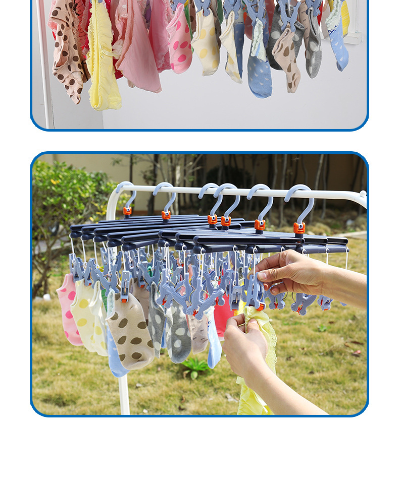 29-roller quick-folding clothes drying rack, windproof multi-head, foldable and extendable multi-functional plastic clothes drying rack pic 19