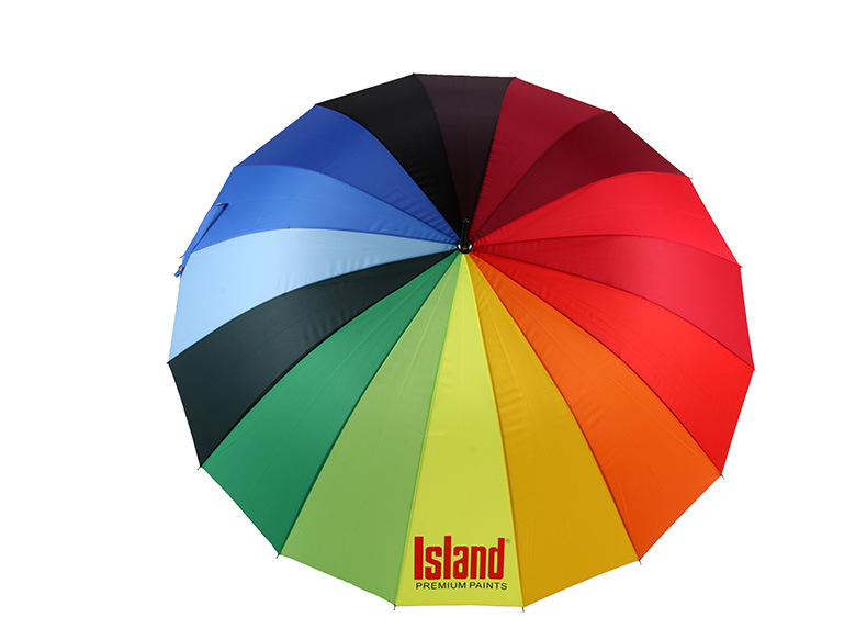 彩虹色雨伞16骨创意自动彩虹伞广告伞长柄雨伞直杆礼品伞批发现货详情27