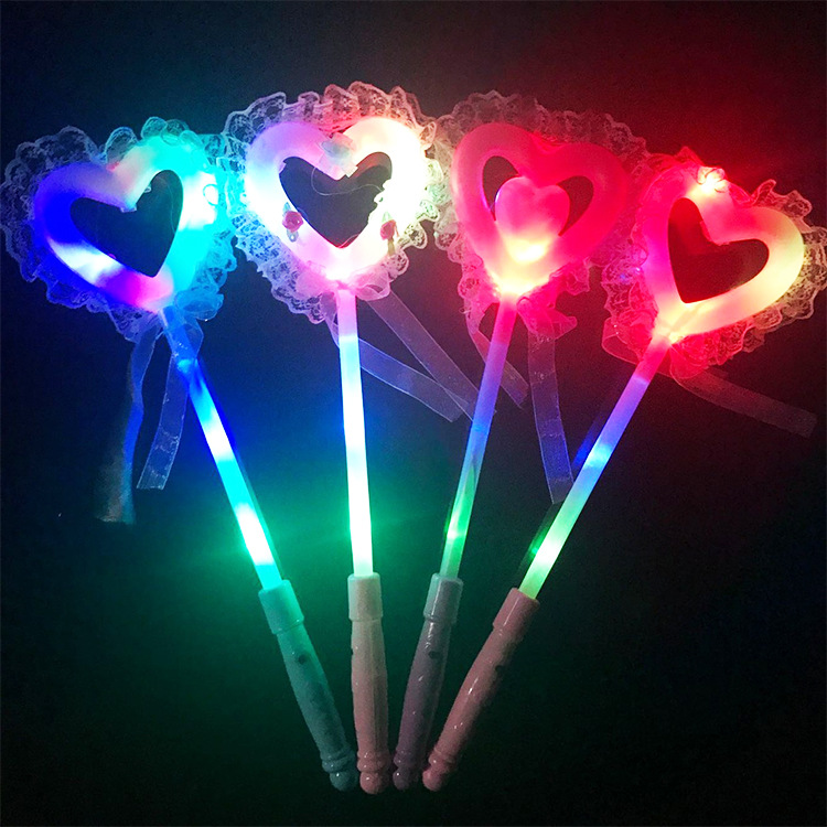 新款蕾丝爱心发光棒闪光棒夜仙女棒夏季夜市活动场所助威产品批发详情50