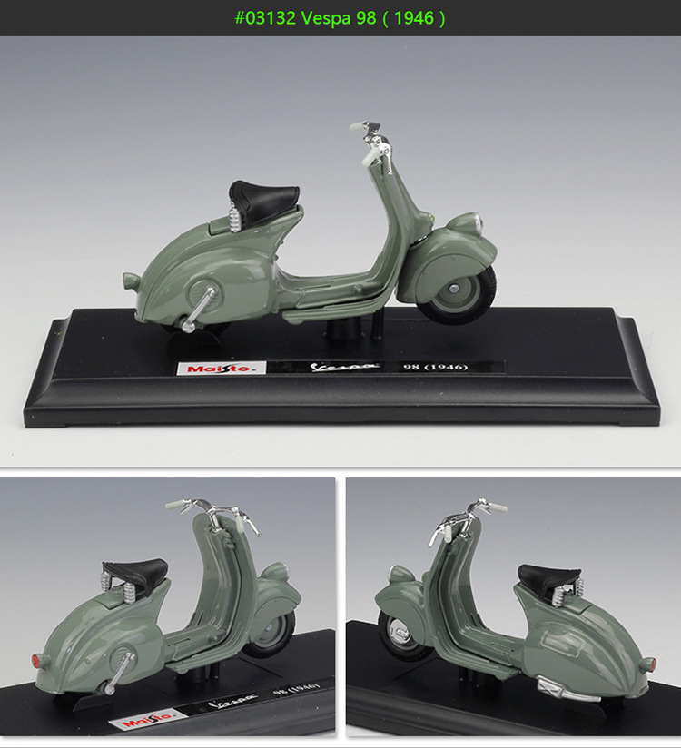 1:18Vespa 维斯帕踏板车摩托车仿真合金模型复古摩托车玩具车详情12