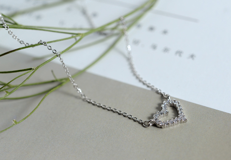 925纯银水滴锆石项链女韩国小众品牌SOUHAI宝石白银色锁骨链N0396详情18