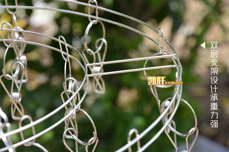 Kaiwang stainless steel sock rack, round clothes hanger, Solid 20-clip sock rack, multi-head clothes drying rack, wholesale of drying racks pic 10
