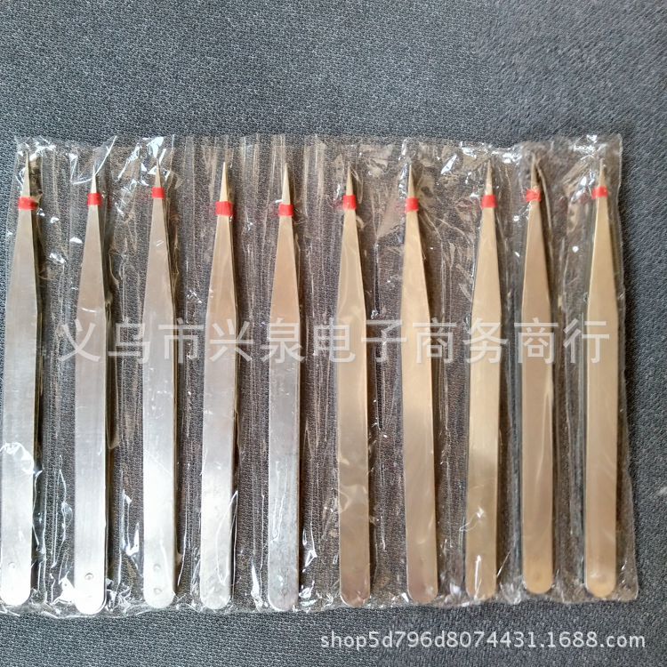 【 Zone 1-10 】 Large straight-head tweezers 10/ 100 per piece 2000 per box, one-yuan tweezers 16 cm stainless steel tweezers, finger pliers, pointed straight-head tweezers, one-yuan small commodity wholesale pic 1