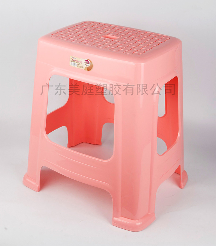 厂家批发MF93-4137格纹长方凳 时尚家用塑料凳子 加厚成人高凳户外客厅椅子详情13