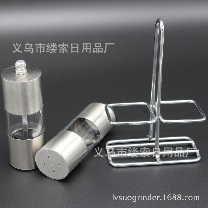 In-stock stainless steel pepper mill, cross-border new grinding set, salt shaker, pepper shaker, high-end kitchen small tools pic 3