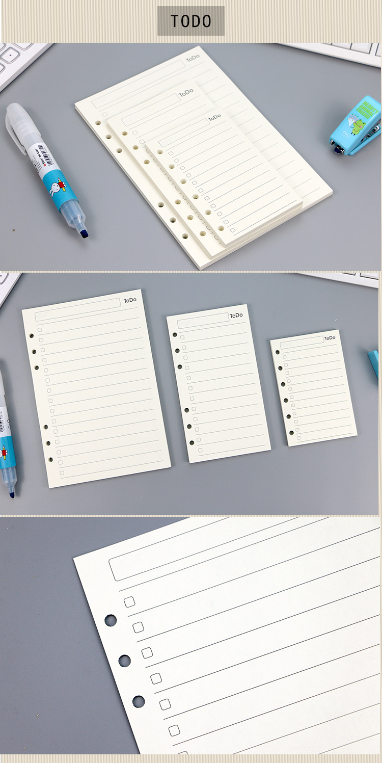 新款象牙白手帐笔记本内芯批发手账本内页活页替芯可印LOGO定制详情14