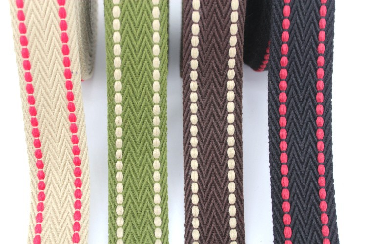 Factory wholesale of 38mm wide double-person shoulder straps, thickened polyester-cotton webbing, canvas belts, bags, clothing accessories pic 3