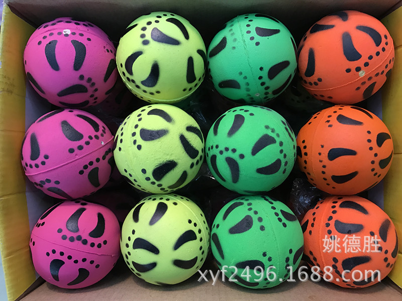 Factory direct sales 6.3cm rubber foam dog biting pet elastic children stress-relieving throwing toy balls pic 15