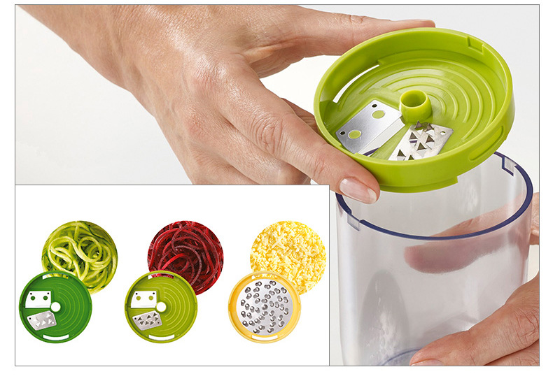 3in1 spiralizer  三合一漏斗旋转杯手动黄瓜土豆蔬菜旋转切丝器详情2