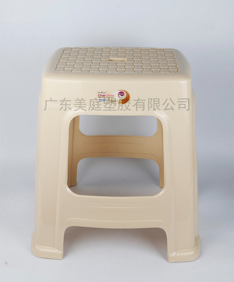 厂家批发MF93-4137格纹长方凳 时尚家用塑料凳子 加厚成人高凳户外客厅椅子详情11