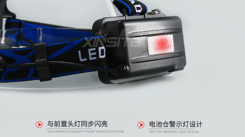 跨境户外钓鱼头灯批发T6LED强光伸缩变焦多功能头灯充电感应头灯详情10