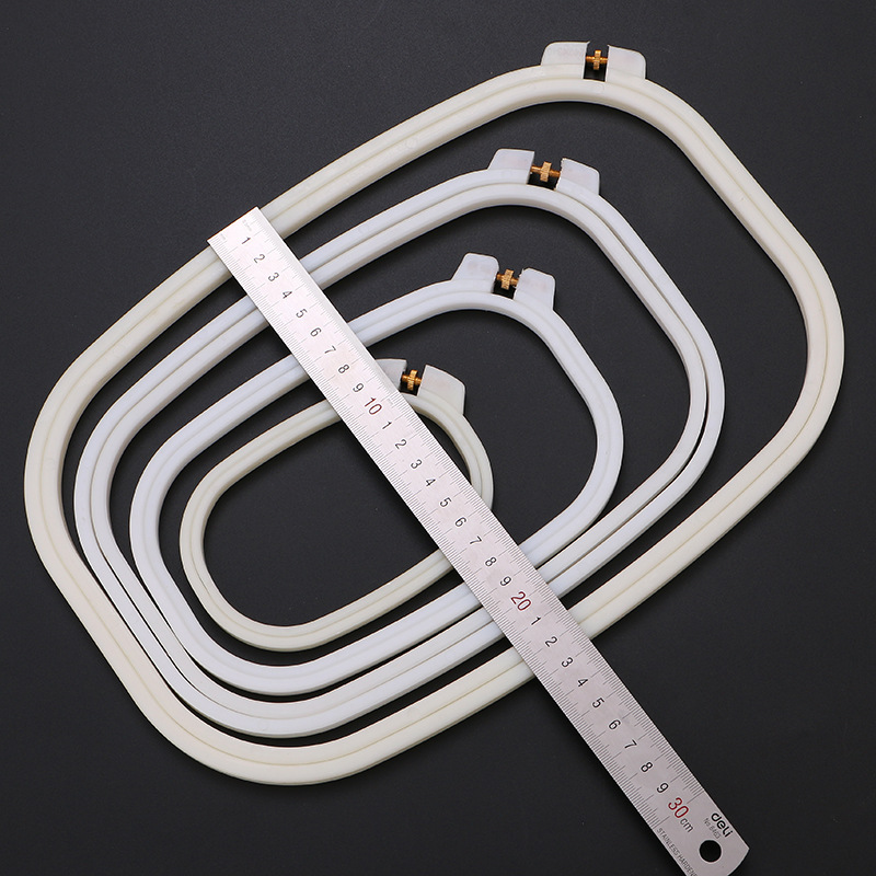 Embroidery machine accessories: Middle adjustable flower stand, round embroidery frame, embroidery stretch, candy-colored ABS plastic square embroidery ring pic 56