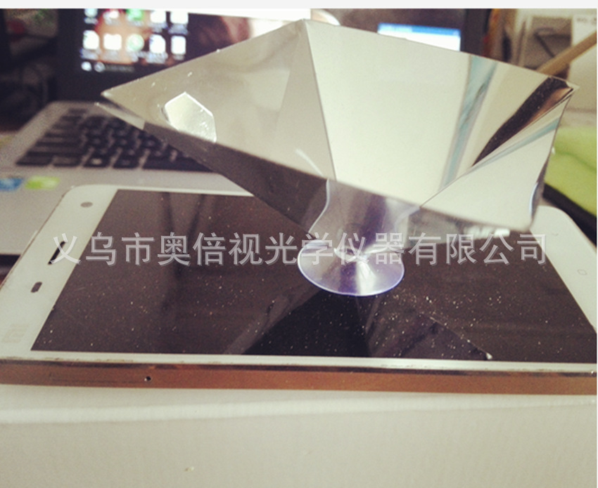 Creative gift mobile phone 3D holographic projector, pyramid-coated holographic tower, holographic image auxiliary tool pic 5