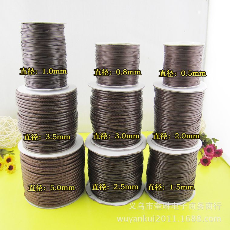 Factory direct sales of eco-friendly DIY leather rope necklaces and bracelets, multi-color hand-woven wax rope and wax thread, Korean round wax thread pic 5