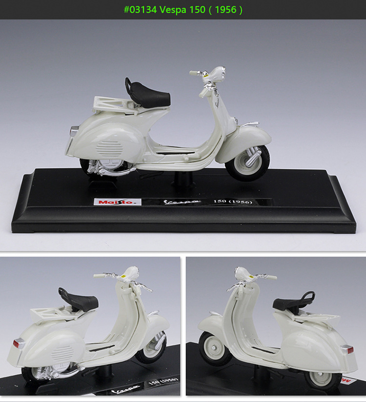 1:18Vespa 维斯帕踏板车摩托车仿真合金模型复古摩托车玩具车详情14