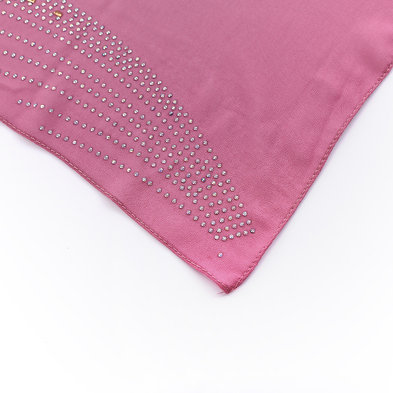 A051素色单色速卖通外贸盖头民族风长巾珍珠雪仿烫钻头巾围巾详情6