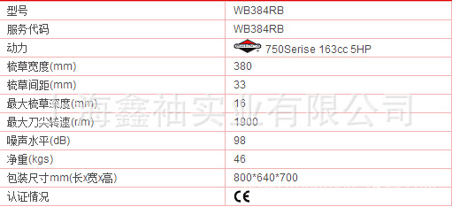 维邦WB384RB草坪梳草机、百利通083132动力  配集草袋详情2