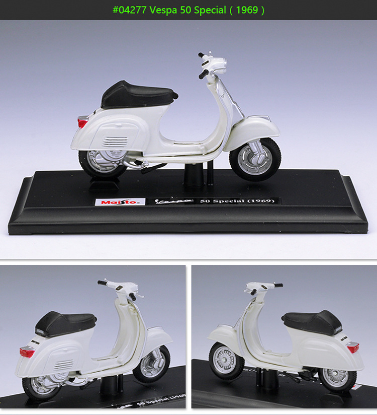 1:18Vespa 维斯帕踏板车摩托车仿真合金模型复古摩托车玩具车详情20