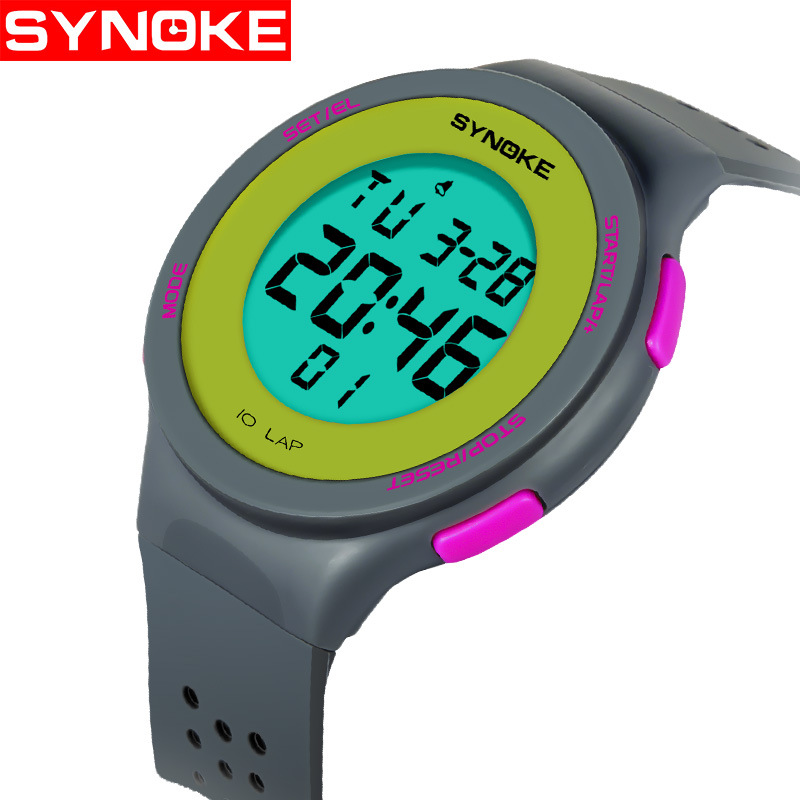 厂货时诺刻轻薄LED游泳防水电子表 多孔透气时尚运动表学生情侣电详情24
